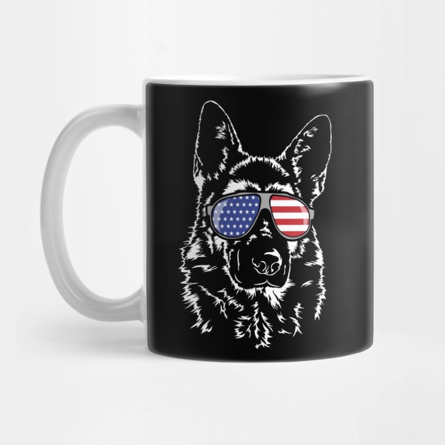 Proud Patriotic German Shepherd American Flag dog by wilsigns